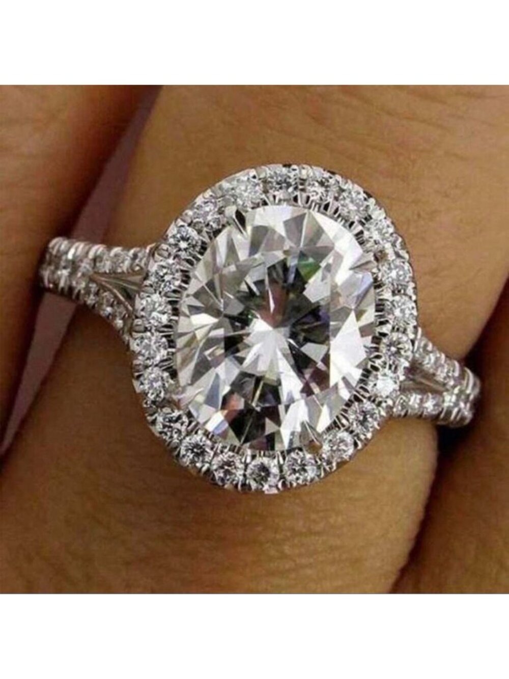 New silver plated cz ring